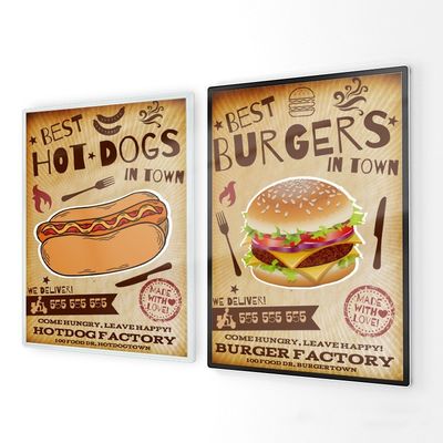 LED Light Source Aluminum Poster Frame Snap Ultra Thin Advertising Metal Lighting Light Box