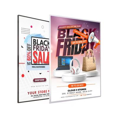 Restaurant Freestanding Board Menu Display with 9mm Thickness and A1 A2 A3 A4 A5 Sizes