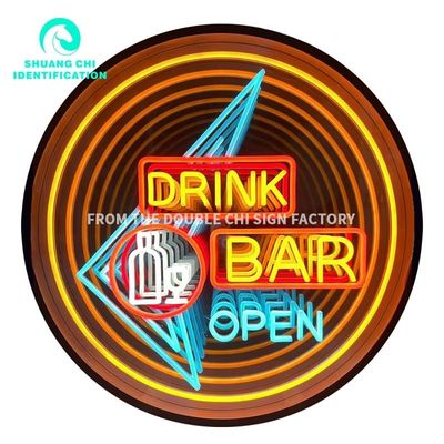 LED Light Source Fashion Sense of Technology HD Tempered Glass Abyss Mirror Neon Mirror