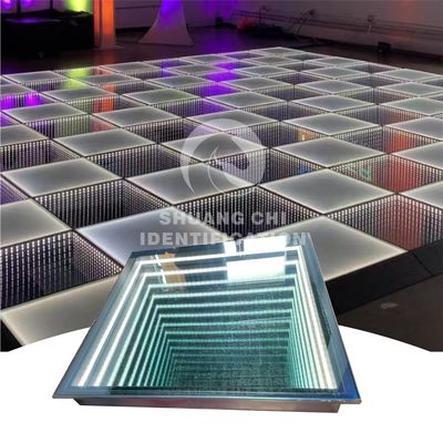 Portable 3D Infinity LED Mirror Digital Tiles Dance Floor Light for Weddings and Parties