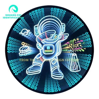 LED Light Source Fashion Sense of Technology HD Tempered Glass Abyss Mirror Neon Mirror