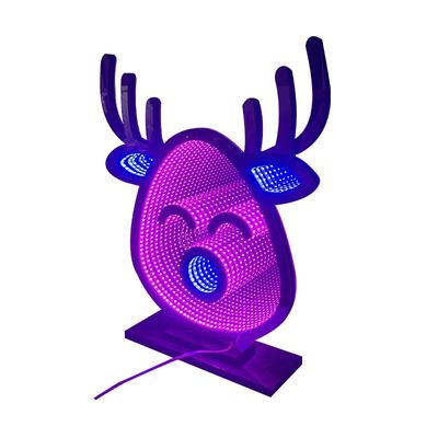 Christmas Deer Lamp LED Light Strip Acrylic Magic Mirror for Festive Lighting Effect