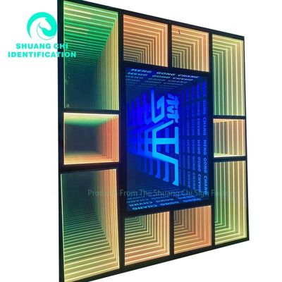 Outdoor 3D LED Light Up Floor Abyss Mirror Neon Abyssal Magic Mirror Size Customized