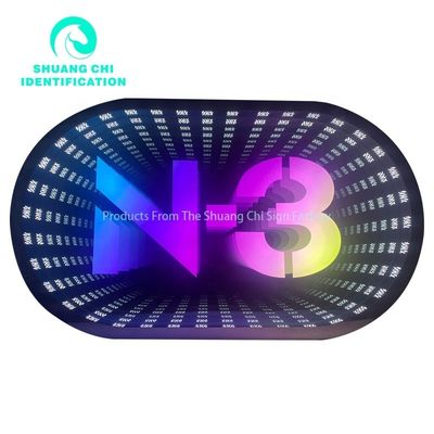 Durable Metal Frame Custom Infinity 3D Mirror Neon Dance Floor for DJ Disco Party