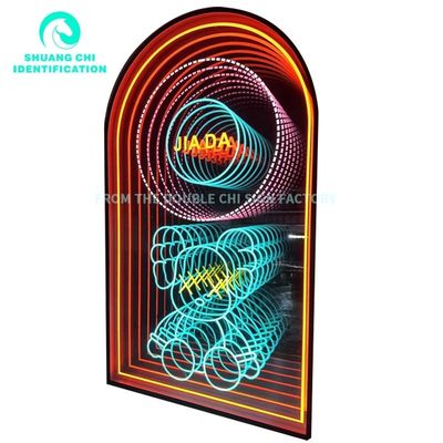 Custom Thickness 3D Neon Abyssal Mirror Checkered Perfect for Store Interior Decoration