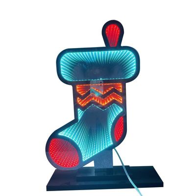 NO Dimmer Support Christmas Stocking LED Light Acrylic Magic Mirror for Festive Decor