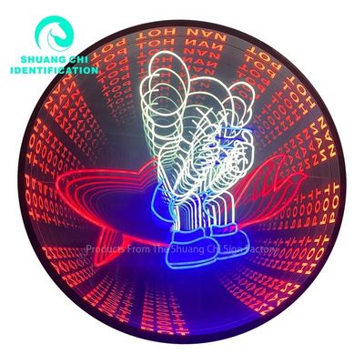 Durable Metal Frame Trendy Customization 3D Mirror Neon Dance Floor for DJ Disco Party