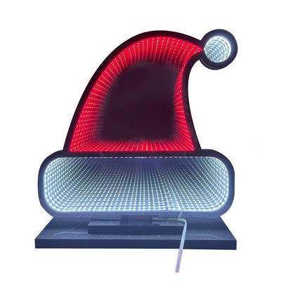 Santa Patio Decorative Light Sign Led Tunnel Mirror Infinite Abyss Light for Indoor