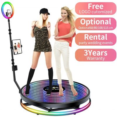 360 Photo Booth Automatic Stabler Strong Metal Tempered Glass LEDs 110-240V Input Voltage