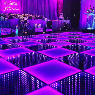 Dimmer Pista Light Wedding Party 3D Mirror Dance Floor LED Display Screen Panels