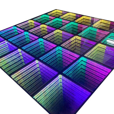 3D Infinity LED Mirror Dance Floor For Wedding Party Support Dimmer Brick Lights
