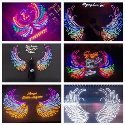 Big Angel Wings Neon Sign Eye-catching Party Event Decoration with Marquee Letters