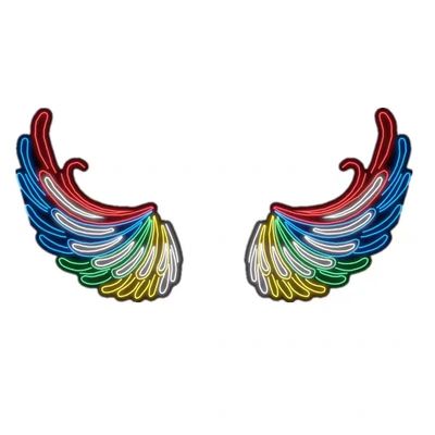 Big Angel Wings Neon Sign Eye-catching Party Event Decoration with Marquee Letters