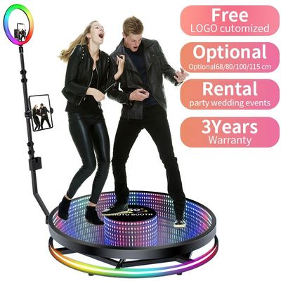 25CM Platform Height Led Lights Rotating Machine Enclosure for 360 Photo Booth Props