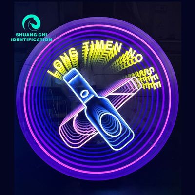 Custom Advertising Luminous Words Infinity Mirror Neon Sign with 3D Realistic Neon Light