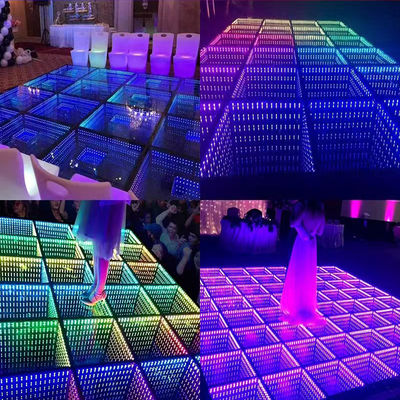 3D Infinity LED Mirror Wedding Party LED Digital Dance Floor Lights for Disco Wedding