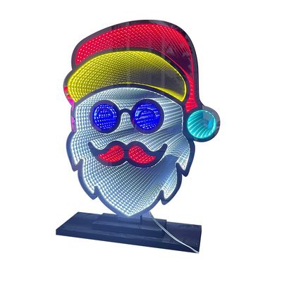 Lamp Luminous Flux lm 1000 Santa Multi-Layer Mirror Led Neon Signs For Decorative Display