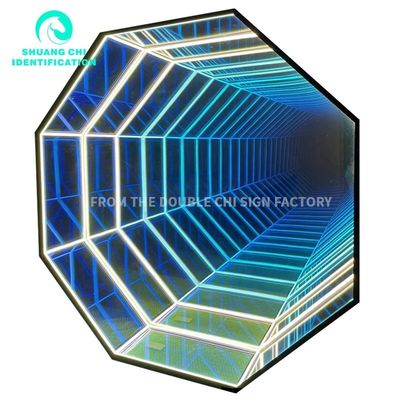 Indoor Outdoor 3D Mirror LED Wall Lamp Neon Mirror Source for 2023 Ideas Decoration