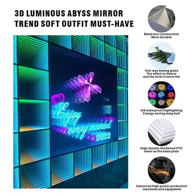 End 2023 Material 3D Vision Melaleuca Mirror Abyss Mirror with High Brightness LED Light