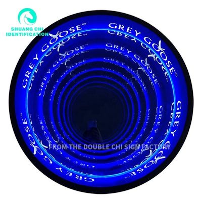 Wall Screw Fix Installation Stainless Steel Housing 3D LED Abyss Mirror Customization