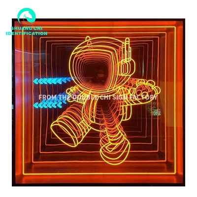 2023 Material Abyss 3D Stereo Custom Neon Infinity Mirror with LED Strips Light Source