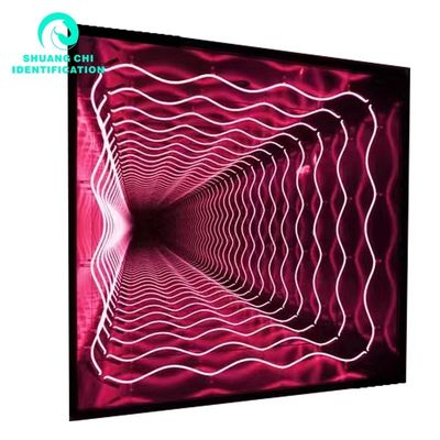 2023 Material Abyss 3D Stereo Custom Neon Infinity Mirror with LED Strips Light Source