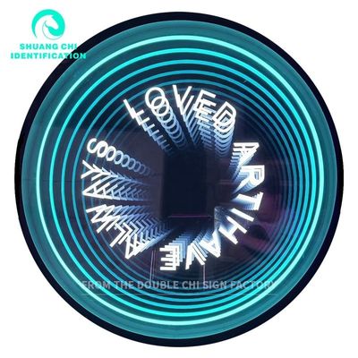 Adaptor Powered Hd Tempered Glass Background Led Light Box Infinite Mirror 3d Custom Led Neon Sign
