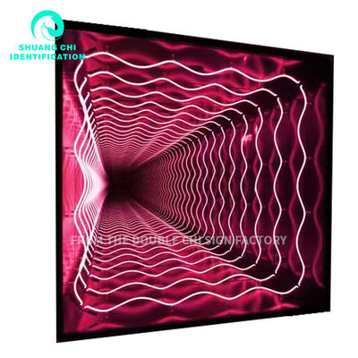 Adaptor Powered Hd Tempered Glass Background Led Light Box Infinite Mirror 3d Custom Led Neon Sign