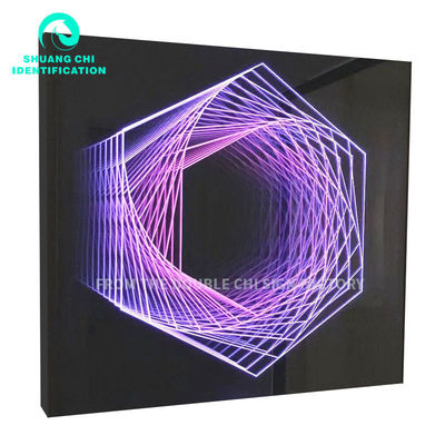 Adaptor Powered Hd Tempered Glass Background Led Light Box Infinite Mirror 3d Custom Led Neon Sign