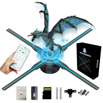 Cloud Advertising Holographic Fan Wall Mounted Contrast Ratio 1.692MM Brightness 2300