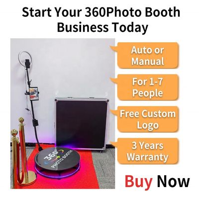 High Capacity 360 Photo Booth with Digital Backdrop Edit Software and Remote Control