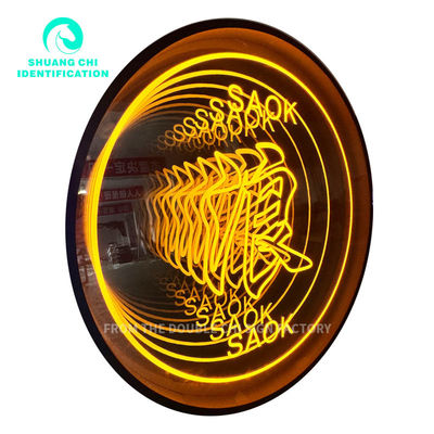 Stainless Steel Housing Custom 3D Mirror Tiles with LED Strip in Contemporary Style