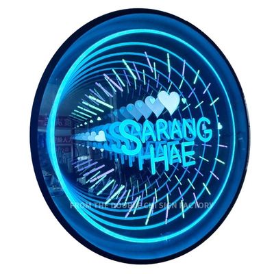 Customization Abyss Neon Mirror Advertising Light Boxes for Wall-Mounted or Floor-Standing