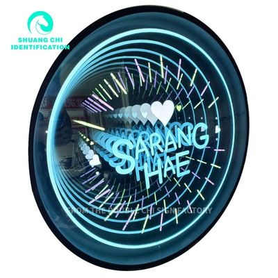 Customization Abyss Neon Mirror Advertising Light Boxes for Wall-Mounted or Floor-Standing