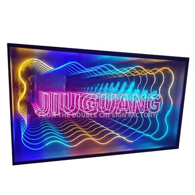 Customization Abyss Neon Mirror Advertising Light Boxes for Wall-Mounted or Floor-Standing