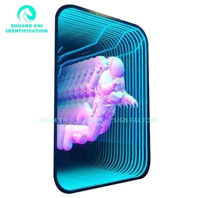 Customization Abyss Neon Mirror Advertising Light Boxes for Wall-Mounted or Floor-Standing