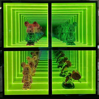 Customizable Colors LED Strip Light Glass Infinity Mirror Display Case for Lego Models