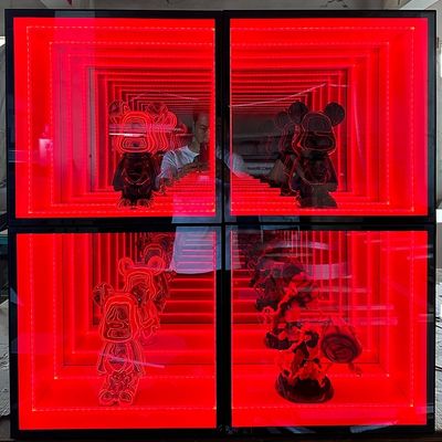 2024 High Brightness LED Light Glass Infinity Mirror Display Cabinet for Living Room