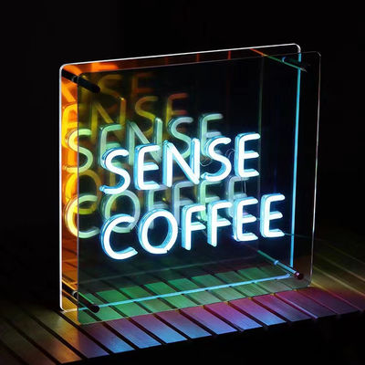 Multi Layer Mirror 3D Neon Sign Mirror with Custom Color Gradient LED Logo Perfect