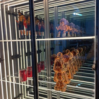LED Luminous Infinity Mirror Display Cabinet for Furniture Wine Bar in Red White Blue
