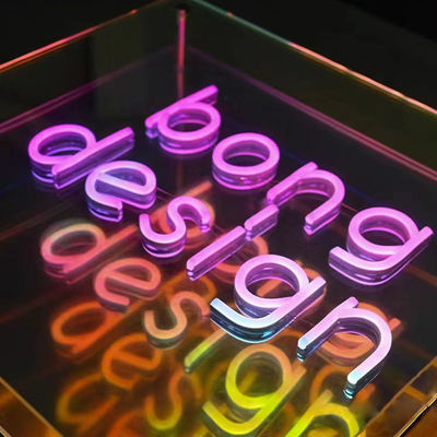 Custom Infinity Effect Color Gradient Mirror Light Neon Sign with Durable Metal Frame