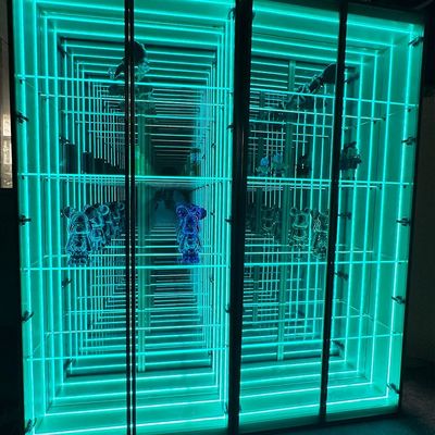 Customizable Purple Lego Wine Rack with LED Strip Light and Infinity Display Cabinet