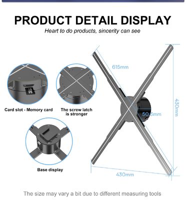 65cm LED Fan 3D Hologram Display Controlled by Wifi App for Hospital Product Promotion