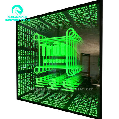 12V Custom Neon Sign Infinity Mirror Led Logo Multi Layer 3d Dance Floor for Indoor Decoration