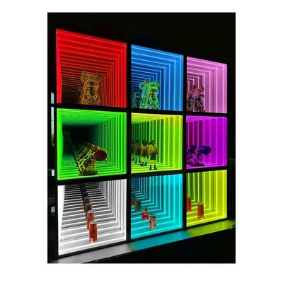 Customizable Colors LED Glass Mirror Display Case for Modern Style Customized Wine Cabine