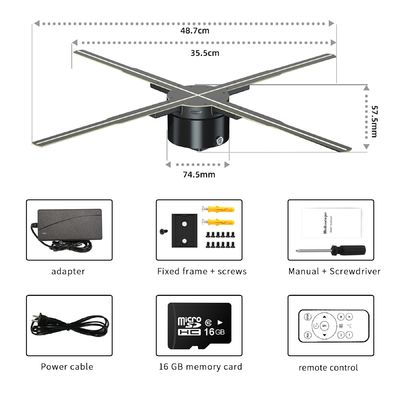 24-Hour Response Time Design Indoor LED Hologram Projector for 3D Holographic Fan