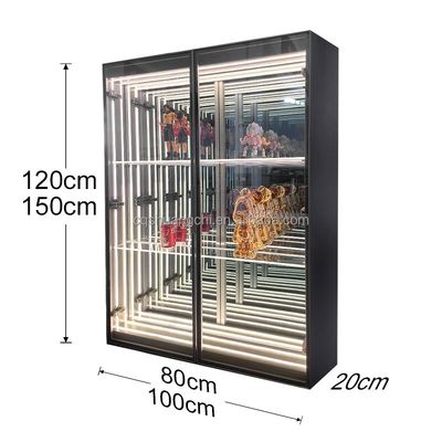 Customizable Colors Infinite Abyss Mirror Display Case for Home and Commercial Spaces