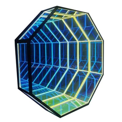 Colored Led 3D Neon Wall Infinity Mirror Tunnel for Home Decor Statement Making Design