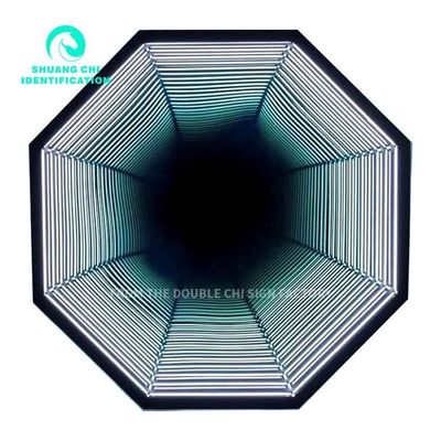 Colored Led 3D Neon Wall Infinity Mirror Tunnel for Home Decor Statement Making Design