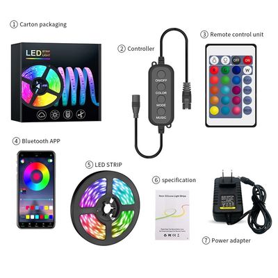 3- 180LEDS 10M TUYA WIFI Control 24Key IR remote Music Sync Alexa Google Assistant Compatible RGB 5050 Led Strip Light